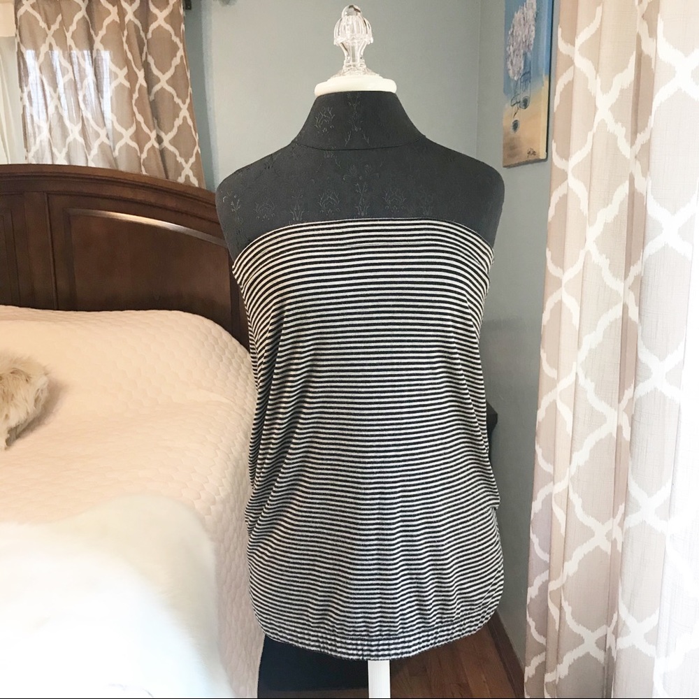 Max Studio ⚜️Striped Strapless Bandeau Style Top